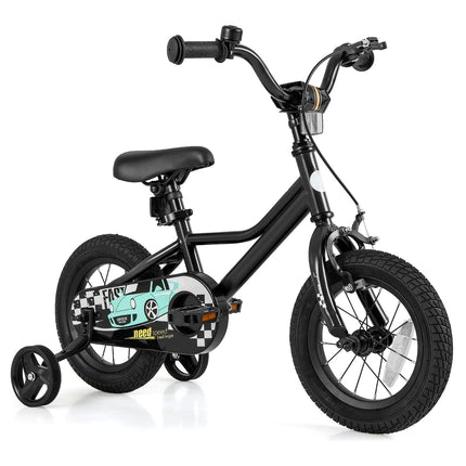 Costzon 12 14 16 18 Inches Car Pattern Sporty Bicycle with Removable Training Wheels