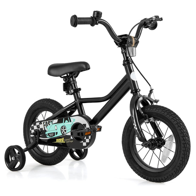 Costzon 12 14 16 18 Inches Car Pattern Sporty Bicycle with Removable Training Wheels