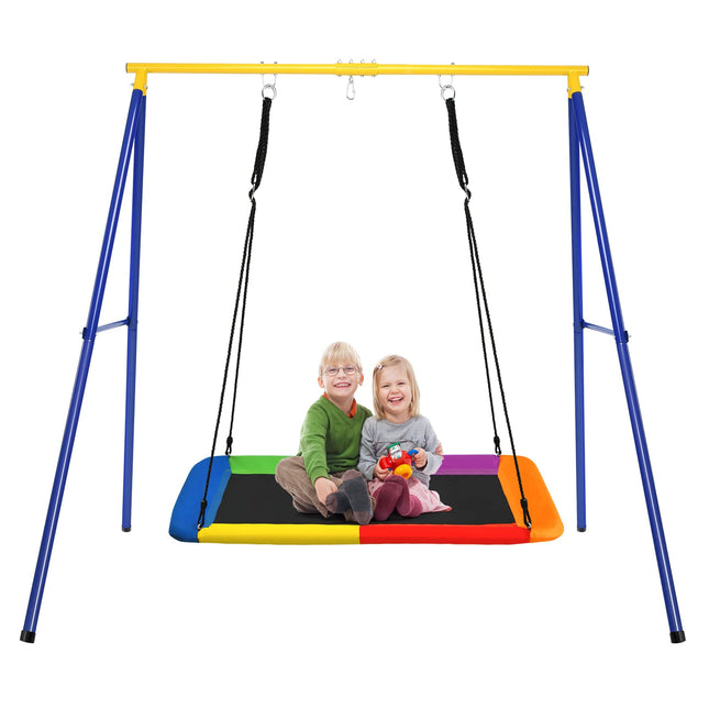 Costzon 550lbs Swing Frame Stand with 60'' Platform Swing, A-Frame Swing Sets for Backyard