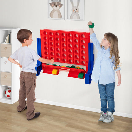 Costzon Giant 4 in a Row Connect Game, 2-in-1 Jumbo 4-to-Score Game Set with Carrying Bag, Fun Family Party Game