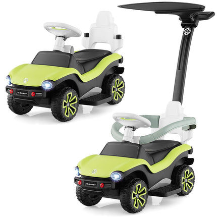 Costzon Push Car for Toddlers, 3 in 1 Volkswagen Stroller Sliding Walking Car with Canopy