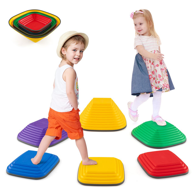 Costzon Stepping Stones for Kids, Non-Slip Toddler Sensory Balance Blocks