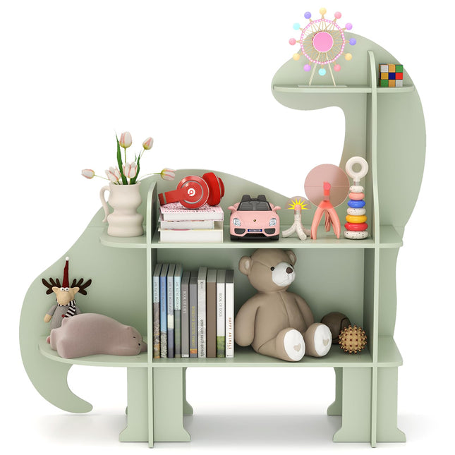 Costzon Dinosaur Kids Bookshelf, 3-Tier Wooden Children's Bookcase