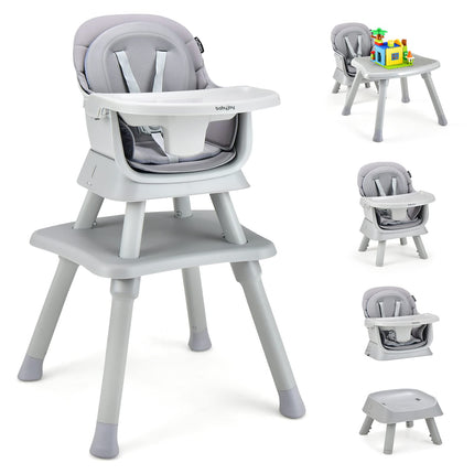 Baby High Chair, 8 in 1 Convertible Highchair for Babies & Toddlers - Costzon
