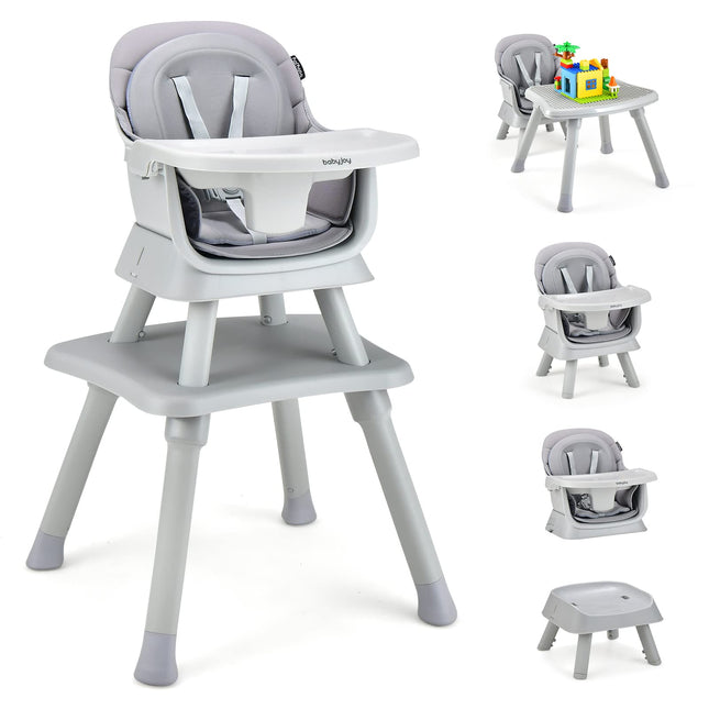 Baby High Chair, 8 in 1 Convertible Highchair for Babies & Toddlers - Costzon