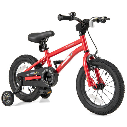 Costzon Outer Space Kids Bike, 14 Inch Sport Bicycle for 4-7 Years Old w/Adjustable Saddle, Training Wheels