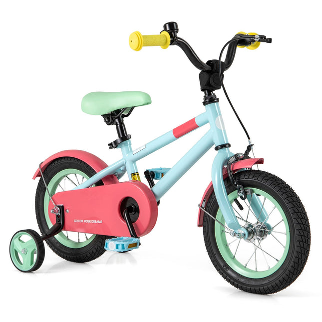 BABY JOY Kids Bike, 12 Inch Sport Style Children's Bicycle with Vivid Color, Training Wheels