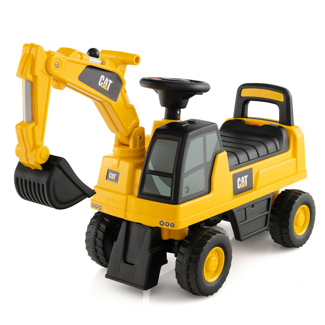 Costzon Ride on Digger, Licensed Caterpillar Excavator Toy, Toddler Construction Ride on Car