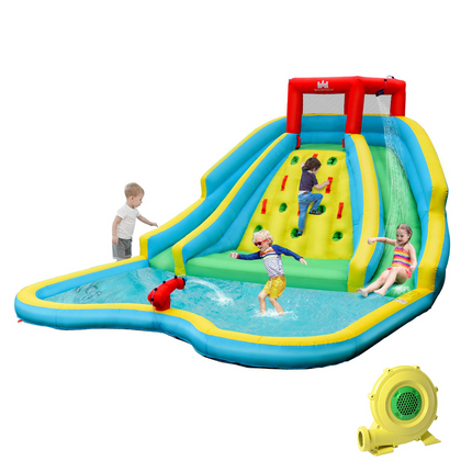 BOUNTECH Inflatable Water Slide, 15x12FT Mega Waterslide Park for Backyard Outdoor with Dual Long Slides
