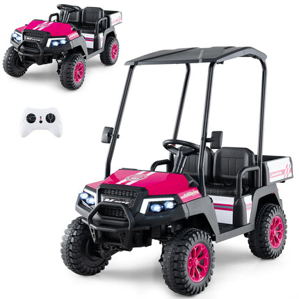 Costzon 24V Kids Golf Cart, 4WD 2 Seater Ride on Car