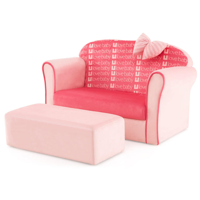 Costzon Kids Sofa, Toddler Upholstered Armchair with Solid Wooden Frame