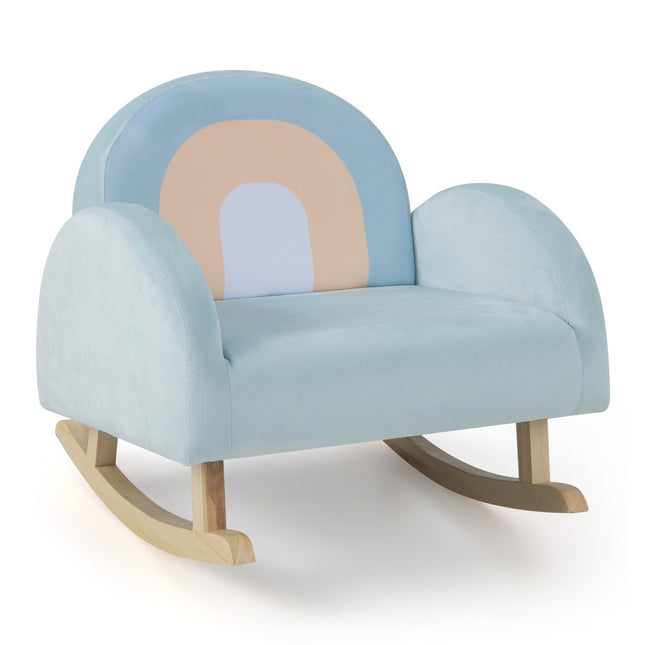 Costzon Kids Sofa, Rocking Chair with Solid Wood Frames, Plush Fabric, Anti-Tipping Design for Kids Room