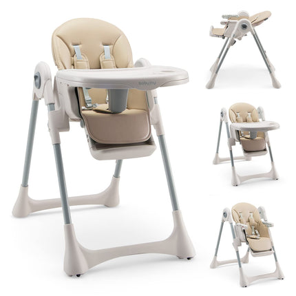 BABY JOY Convertible High Chair for Babies & Toddlers, Foldable Highchair with Adjustable Backrest
