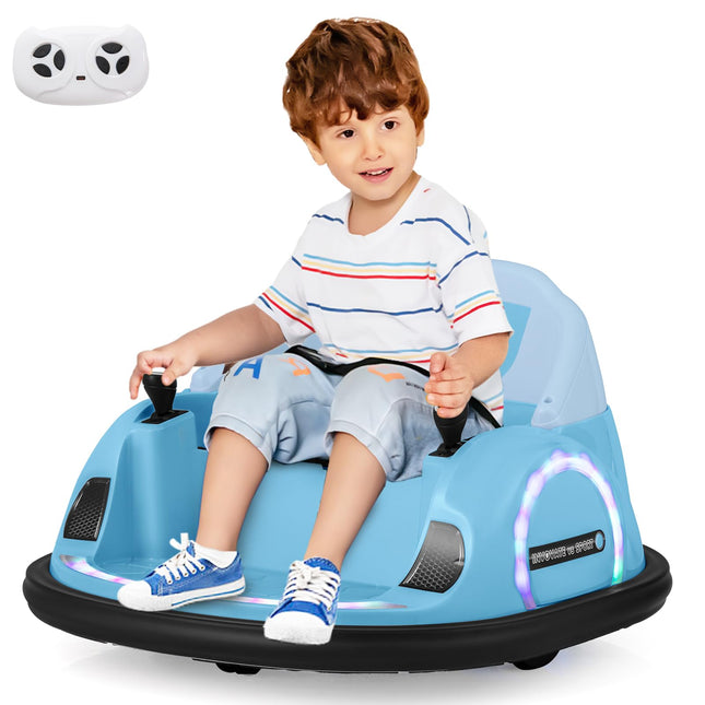 Costzon Bumper Car, 12V Electric Kids Ride on Bumping Car w/Remote Control