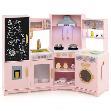 Corner Wooden Play Kitchen with Lights & Sounds