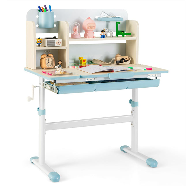 Costzon Kids Study Desk, Height Adjustable Children School Desk with Storage