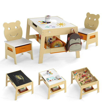 Costzon Kids Table and Chairs Multifunctional Art Desk Set (27.5” x 24” x 18”)