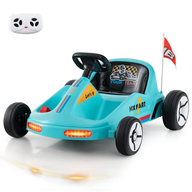 Costzon Kids Electric Go Kart, 12V 7AH Battery Powered Ride on Race Toy Car with Remote Control