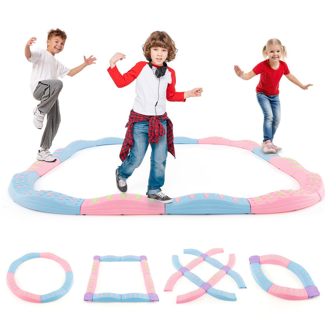 Costzon Wavy Balance Beam for Kids, 20-Piece Colour Toddler Stepping Stones