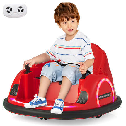 Costzon Bumper Car, 12V Electric Kids Ride on Bumping Car w/Remote Control