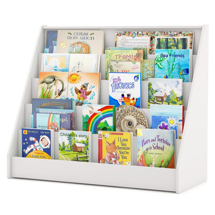 Costzon 5-Tier Kids Bookshelf, Wooden Children Bookcase, Toddler Book Rack for Kids Room, Living Room, Nursery, Classroom
