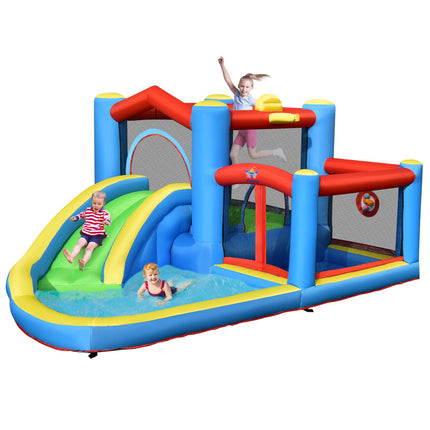 BOUNTECH Inflatable Water Slide, Bouncy House for Kids 5-12 Indoor Outdoor Party Family with Target Balls