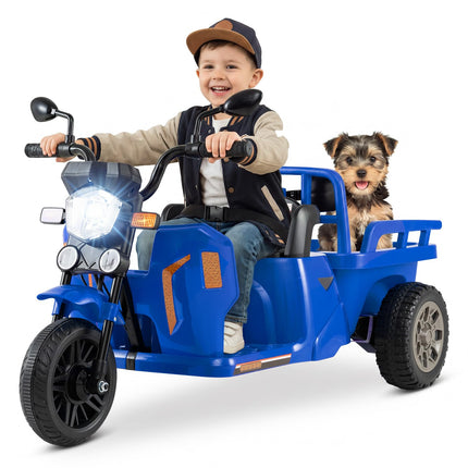 Costzon 12V Kids Motorcycle Electric Tricycle w/Cargo Bed & Shovel