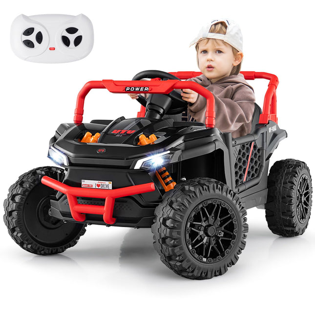 Costzon Kids UTV, 12V Battery Powered Electric Off-Road Car w/Remote Control, Sounds, Wireless Connection