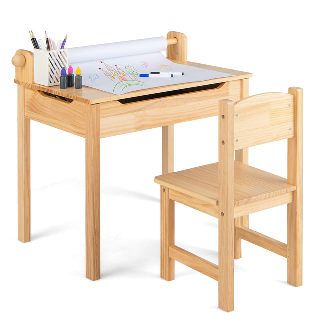 Flip Top Kids Art Craft Table - Costzon