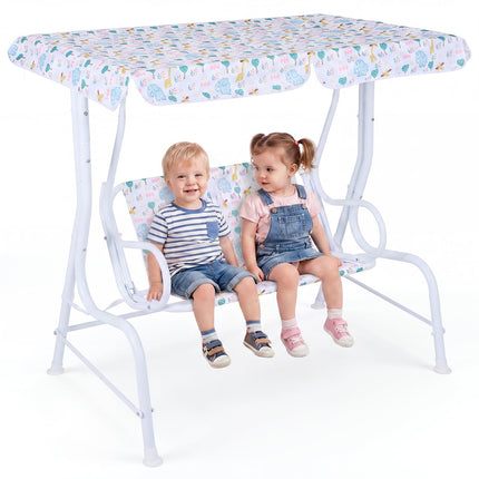 Costzon Patio Swing,All-Weather Porch Swing w/Safety Belt, 2 Seats Outdoor Lounge Chair Hammock