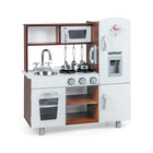 Costzon Kitchen Playset for Kids, Wooden Pretend Cooking Kitchen, Toddlers Play Kitchen Set with Accessories