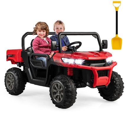 2-Seater Ride on Car, Dump Truck w/ Remote Control - Costzon