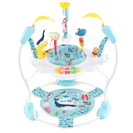 BABY JOY Baby Jumpers and Bouncers, Infant Activity Center with Music Lights Sounds, 360° Rotating Seat and 5 Adjustable Heights