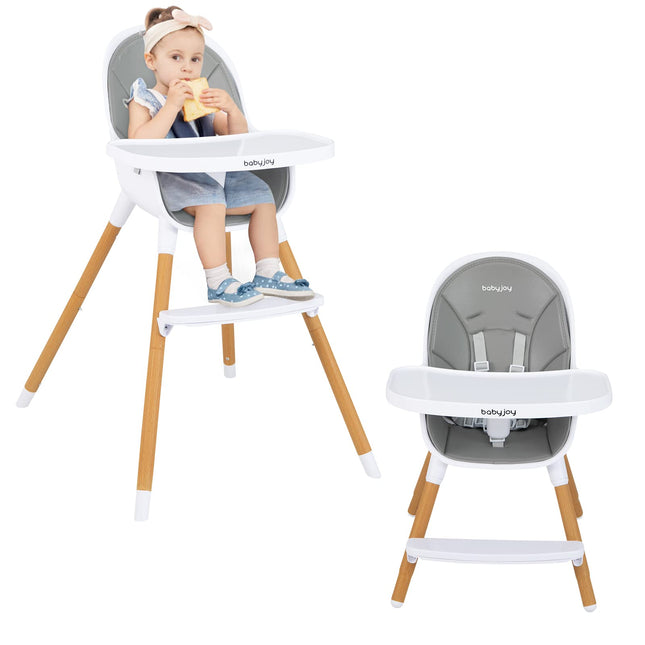 BABY JOY Convertible Baby High Chair, 3 in 1 Highchair, 5-Point Harness for Babies Infants Toddlers