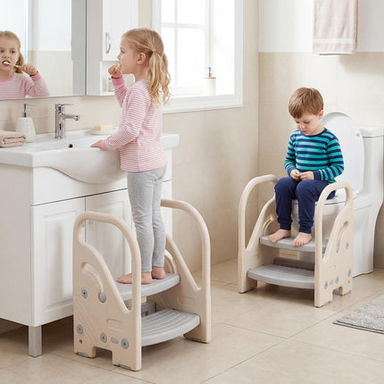 Costzon Toddler 2-Step Stool Convertible Plastic Ladder