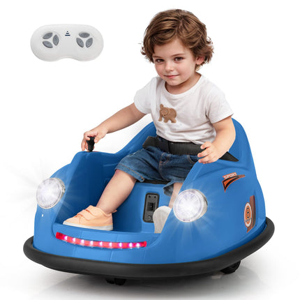 Costzon Bumper Car for Toddler, 12V Electric Kids Ride on Bumper Car with Remote Control, Battery Powered Baby Bumping Toy Gift