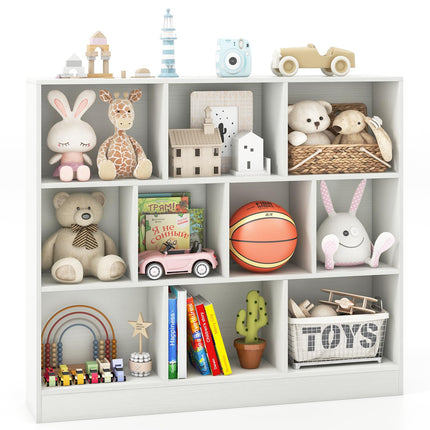 Costzon Montessori Shelf, 10-Section Toy Storage Organizer for Books Toys
