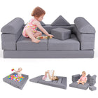 Costzon 9-Piece Kids Modular Foam Play Couch, Convertible Building Fort Sofa