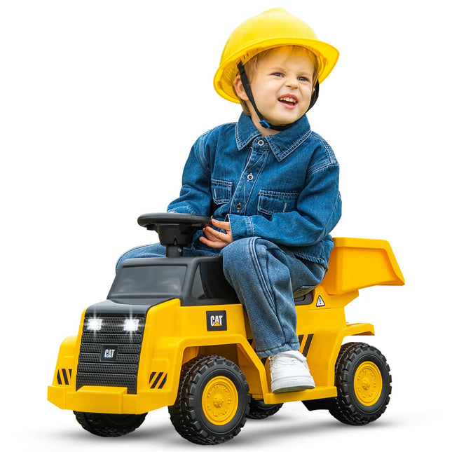 Costzon Ride on Dump Truck, 6V Licensed Caterpillar Ride on Construction Vehicle, Battery Powered Ride on Toy for Toddlers