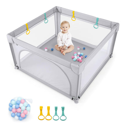 Costzon Baby Playpen, Extra Large Playard for Babies w/ 50 Ocean Balls