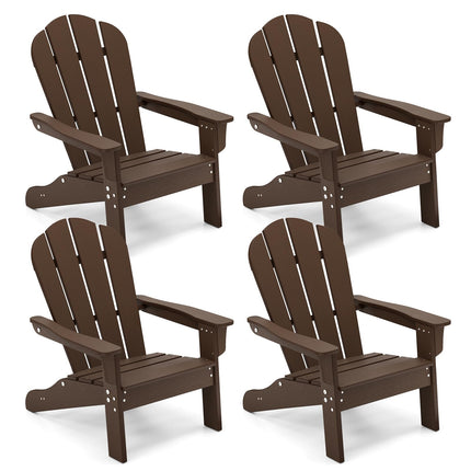 Costzon Kids Adirondack Chair Set of 1/2/4, All-Weather HDPE Patio Chair with Armrests