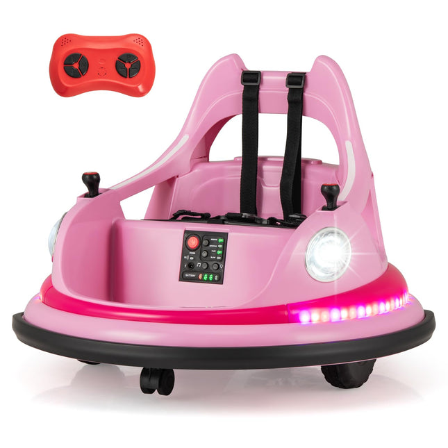Costzon Bumper Car for Kids, 12V Toddler Bumper Car W/Remote Control & Dual Joysticks, Ride on Bumper Car for Boys Girls Gift