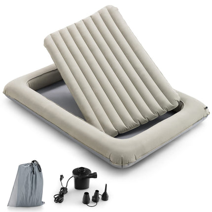 Costzon Toddler Travel Bed, Detachable Kids Air Mattress Set w/Electric Pump & Storage Bag