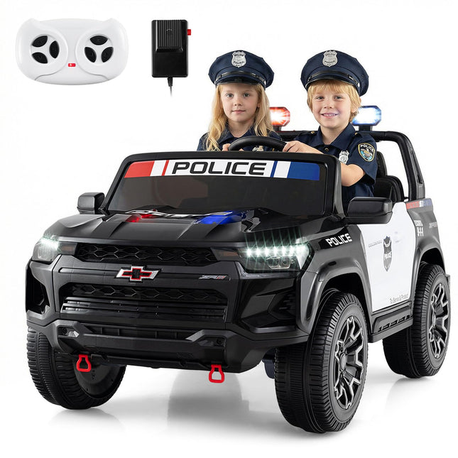 Costzon 2-Seater Ride on Police Car 24V 4WD Licensed Chevrolet Kids Electric Vehicle