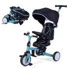 Costzon Kids Tricycle 8-in-1 Folding Toddler Trike  Handle Removable & Adjustable Canopyight