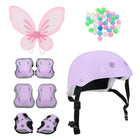 BABY JOY Kids Helmet Set, 6 in 1 Toddler Riding Equipment with Bike Helmet, Knee Elbow Wrist Pads, Spoke Beads