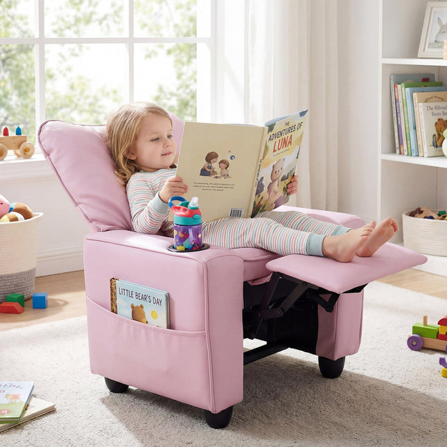 Costzon Kids Recliner Chair with Cup Holder 2 Storage Pockets