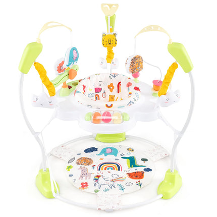 BABY JOY Baby Jumpers and Bouncers, Infant Activity Center with Music Lights Sounds, 360° Rotating Seat and 5 Adjustable Heights