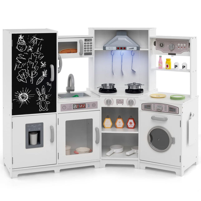 Corner Wooden Play Kitchen with Lights & Sounds