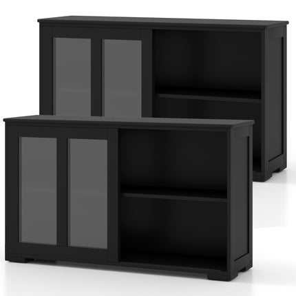 Costzon Kitchen Storage Sideboard, Antique Stackable Cabinet